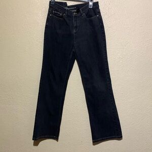 DKNY Jeans 12L Black Stretchy Slight Boot Cut LOGO 5-Pocket Mid Rise Cotton